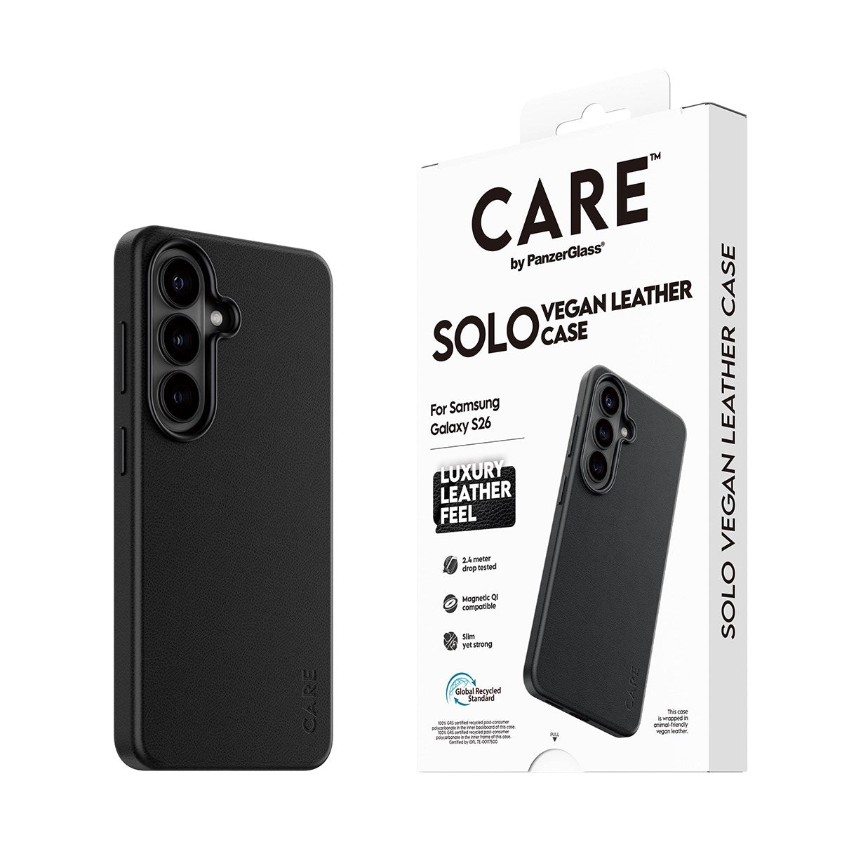 CARE™ by PanzerGlass® Solo Case Black w. Qi Samsung Galaxy S26